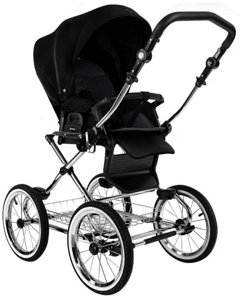 Детская коляска Roan Bass Next Classic 2.0 d14 3 в 1 с автокреслом Tutis Elo Lux EduSky Black BSNC/95/2 Caviar/Black/руч.Cappuccino