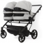 Детская коляска для двойни Adamex Leo Duo Deluxe 2 в 1 DUO-SA3 (СВ.СЕРАЯ КОЖА)