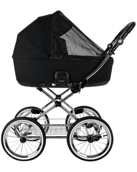 Детская коляска Roan Bass Next Classic 2.0 d14 3 в 1 с автокреслом Tutis Elo Lux EduSky Black BSNC/95/2 Caviar/Black/руч.Cappuccino