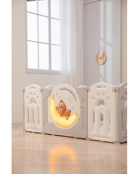 Манеж UNIX Kids DeLuxe Grey, 150x180 cм с игровыми аксессуарами