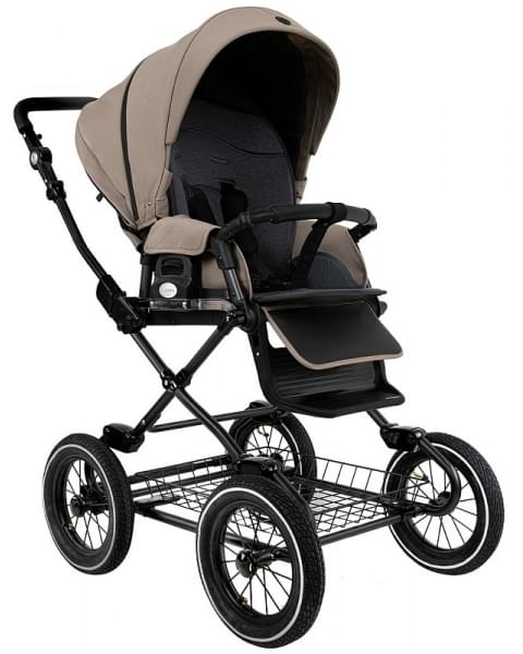 Детская коляска Roan Bass Next Classic 2.0 d12 3 в 1 с автокреслом Tutis Elo Lux EduSky Black BNC/80/2 Hazel/Black/руч.Black