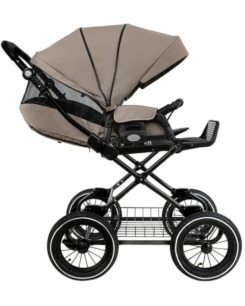 Детская коляска Roan Bass Next Classic 2.0 d12 3 в 1 с автокреслом Tutis Elo Lux EduSky Black BNC/80/2 Hazel/Black/руч.Black