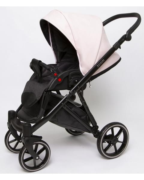 Детская коляска Peppy Zoom 2 в 1 20 Black экокожа/Розовая экокожа