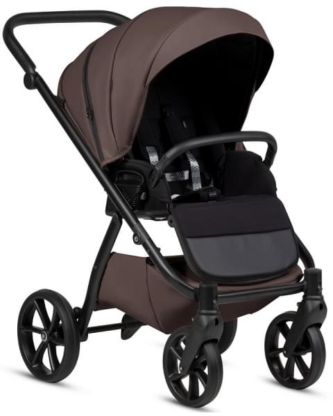 Детская коляска Tutis Uno 6 Plus Leather collection 3 в 1 с автокреслом Elo Lux EduSky Black 1402177 Cioccolata