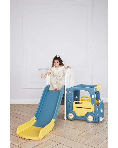 Игровой комплекс с горкой UNIX Kids Bus 171 см Yellow