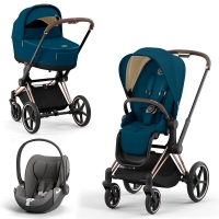 Cybex Priam IV 3 в 1 Mountain Blue (Синий), Rose Gold + Cloud T i-Size