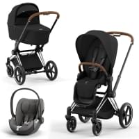 Cybex Priam IV 3 в 1 шасси Chrome Brown, Sepia Black (Черный) + Cloud T i-Size