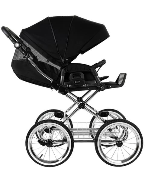 Детская коляска Roan Bass Next Classic 2.0 d14 3 в 1 с автокреслом Tutis Elo Lux EduSky Black BSNC/95/2 Caviar/Black/руч.Cappuccino