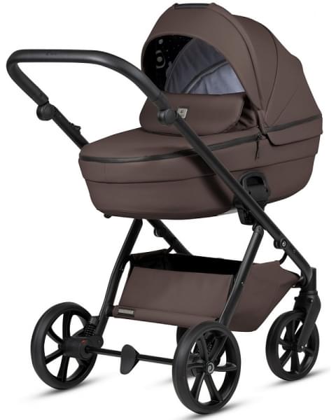 Детская коляска Tutis Uno 6 Plus Leather collection 3 в 1 с автокреслом Elo Lux EduSky Black 1402177 Cioccolata