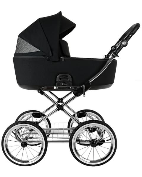 Детская коляска Roan Bass Next Classic 2.0 d14 3 в 1 с автокреслом Tutis Elo Lux EduSky Black BSNC/95/2 Caviar/Black/руч.Cappuccino