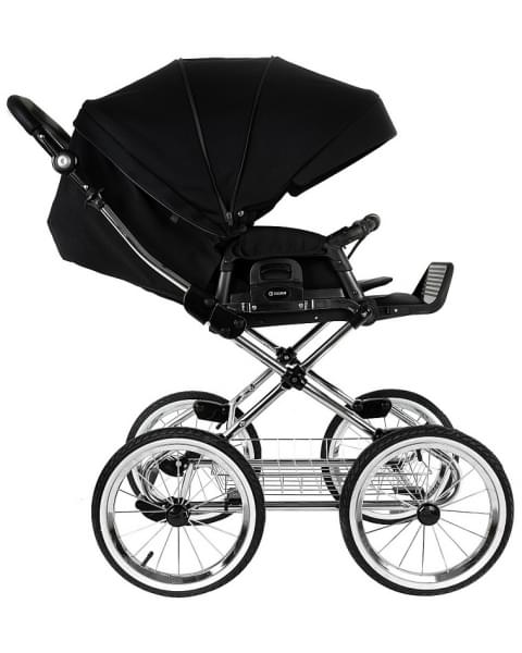 Детская коляска Roan Bass Next Classic 2.0 d14 3 в 1 с автокреслом Tutis Elo Lux EduSky Black BSNC/95/2 Caviar/Black/руч.Cappuccino