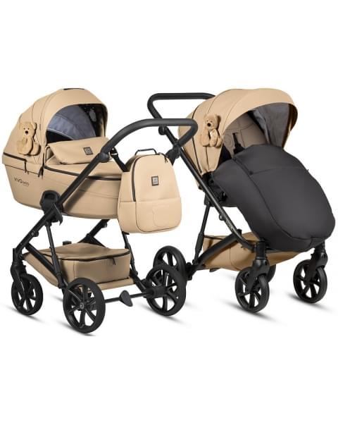 Коляска 3 в 1 Tutis Viva 6+ Teddy, Creamy (111) с автокреслом Tutis Beno (0-13 кг)