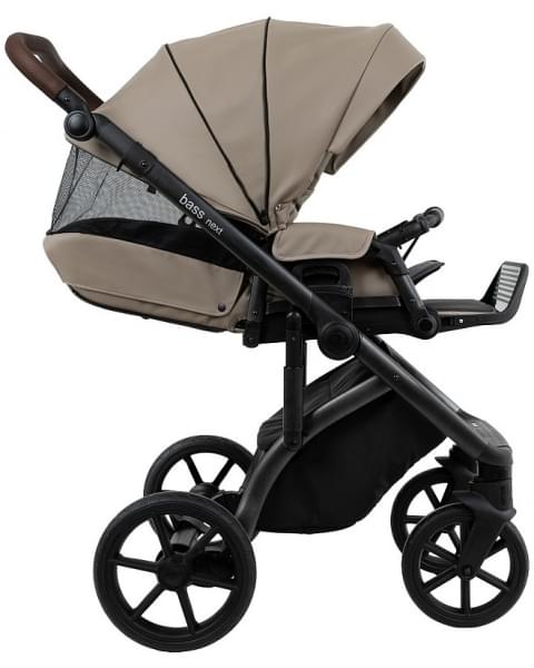 Детская коляска Roan Bass Next Кожа 2.0 3 в 1 с автокреслом Tutis Elo Lux EduSky Black BNL/71/2 Cappucino/Black/ руч.Коричневый