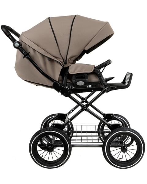 Детская коляска Roan Bass Next Classic 2.0 d12 3 в 1 с автокреслом Tutis Elo Lux EduSky Black BNC/80/2 Hazel/Black/руч.Black