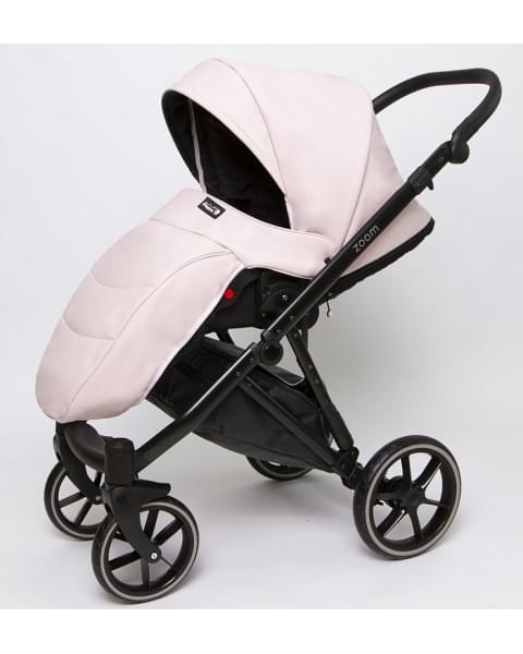 Детская коляска Peppy Zoom 2 в 1 20 Black экокожа/Розовая экокожа