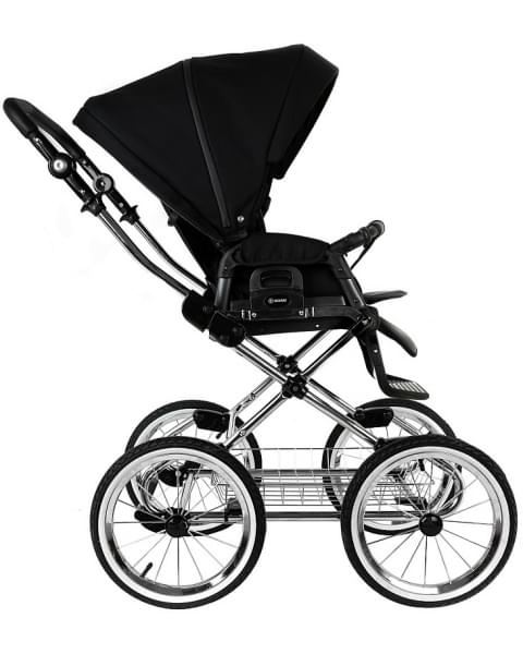 Детская коляска Roan Bass Next Classic 2.0 d14 3 в 1 с автокреслом Tutis Elo Lux EduSky Black BSNC/95/2 Caviar/Black/руч.Cappuccino