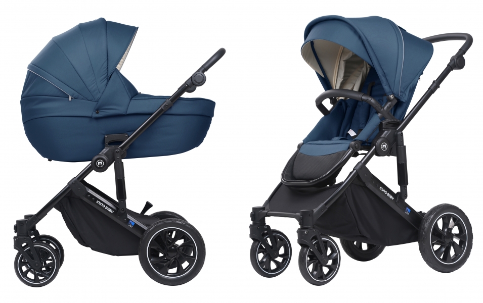 Детская коляска 2 в 1 IningBaby KR 340 blue