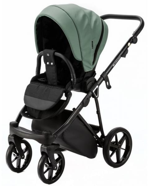Детская коляска Adamex Belissa Deluxe 3 в 1 B-SA20 (СЕР-ЗЕЛЁН.КОЖА)