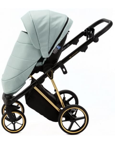 Детская коляска Adamex Belissa Special Edition 2 в 1 B-PS548 (СЕР-ЗЕЛ.ТК ЗОЛОТ.РАМ)