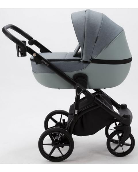 Детская коляска Adamex Bibione 3 в 1 BI-PS72 (СЕРЫЙ+СЕРО-ЗЕЛЕН.КОЖА)