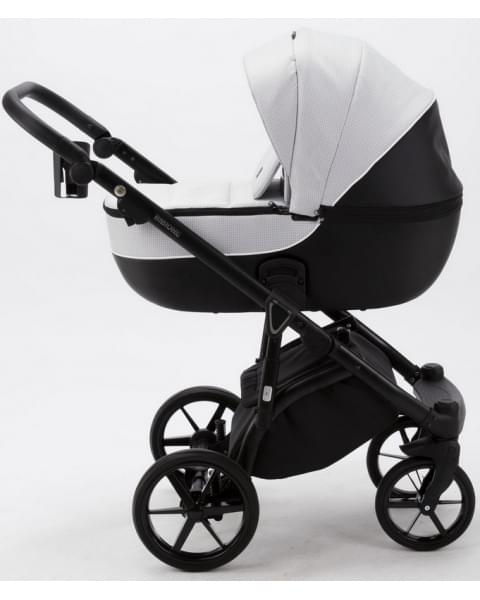 Детская коляска Adamex Bibione 3 в 1 BI-TSB11 (СВ.СЕР.ЖАКАРД+ЧЕРН.КОЖА)