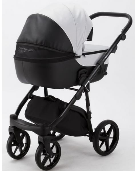 Детская коляска Adamex Bibione 3 в 1 BI-TSB11 (СВ.СЕР.ЖАКАРД+ЧЕРН.КОЖА)