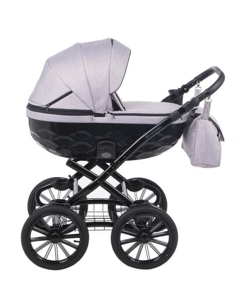 Детская коляска классическая Adamex Chantal Retro 2 в 1 C202 (св.серый )