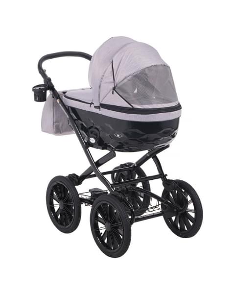 Детская коляска классическая Adamex Chantal Retro 2 в 1 C202 (св.серый )