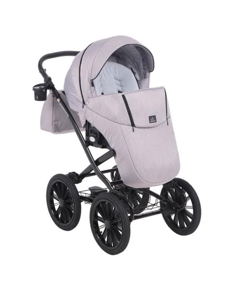 Детская коляска классическая Adamex Chantal Retro 2 в 1 C202 (св.серый )