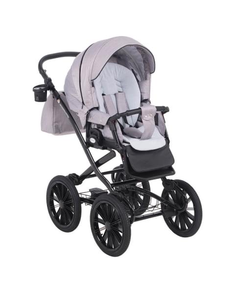 Детская коляска классическая Adamex Chantal Retro 2 в 1 C202 (св.серый )
