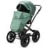 Детская коляска Adamex Chantal Retro Deluxe 3 в 1 C105B (ИЗУМРДНАЯ 100% КОЖА-ЗОЛОТЫЕ МОЛНИИ)