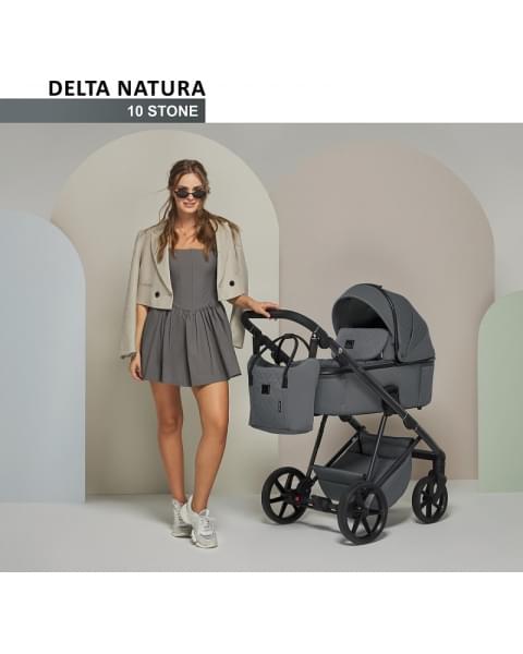Детская коляска Adamex Delta Natura 3 в 1 DN-10-STONE (Т.СЕРЫЙ)