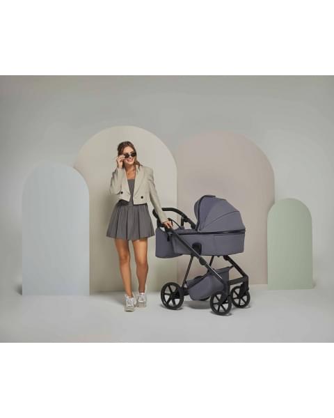 Детская коляска Adamex Delta Natura 3 в 1 DN-10-STONE (Т.СЕРЫЙ)