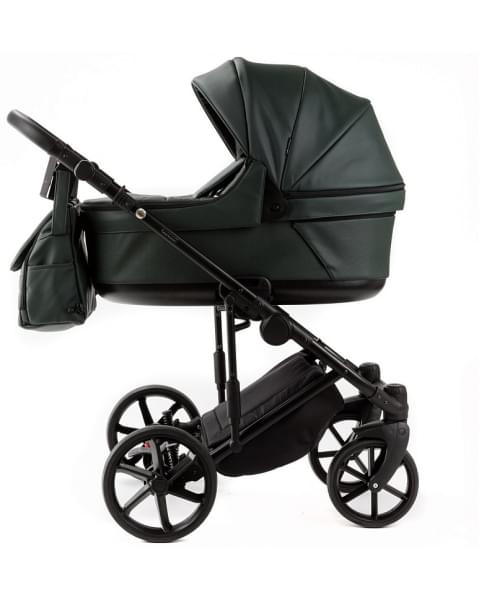 Детская коляска Adamex Locco Light Deluxe 3 в 1 LL-SA29 (Т.ЗЕЛЕНАЯ КОЖА)