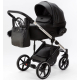 Детская коляска Adamex Lumi Air SE Deluxe 3 в 1 L-SA504 (ЧЕРНАЯ.КОЖА+ХРОМ РАМА)