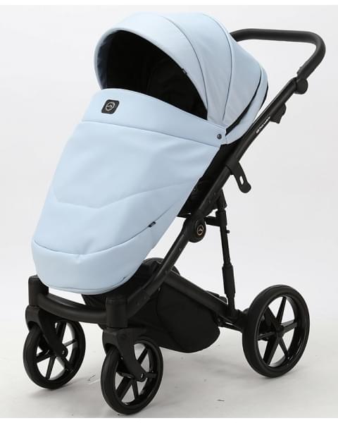 Детская коляска Adamex Mobi Deluxe 2 в 1 M-SD03 (ГОЛУБАЯ+ГОЛУБАЯ ПЕРЛ.КОЖА)