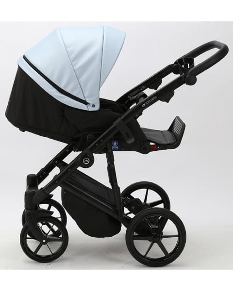 Детская коляска Adamex Mobi Deluxe 2 в 1 M-SD03 (ГОЛУБАЯ+ГОЛУБАЯ ПЕРЛ.КОЖА)