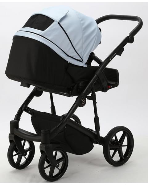 Детская коляска Adamex Mobi Deluxe 2 в 1 M-SD03 (ГОЛУБАЯ+ГОЛУБАЯ ПЕРЛ.КОЖА)