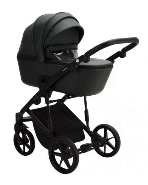 Детская коляска Adamex Mobi Deluxe 3 в 1 M-SA29 (ТЕМНО-ЗЕЛЕНАЯ КОЖА)