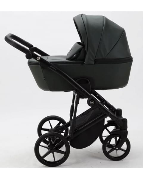 Детская коляска Adamex Mobi Deluxe 3 в 1 M-SA29 (ТЕМНО-ЗЕЛЕНАЯ КОЖА)