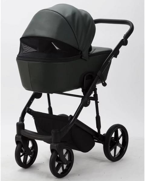 Детская коляска Adamex Mobi Deluxe 3 в 1 M-SA29 (ТЕМНО-ЗЕЛЕНАЯ КОЖА)