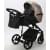 Детская коляска Adamex Mobi Deluxe 3 в 1 M-SD16 (БЕЖЕВЫЙ ПЕРЛ+ЧЕРНАЯ КОЖА)