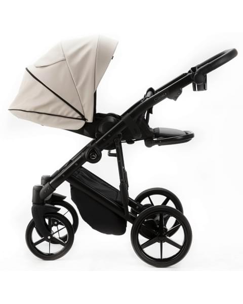 Детская коляска Adamex Mobi Deluxe New 2 в 1 MN-SA07 СВЕТЛО-БЕЖЕВАЯ КОЖА