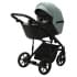 Детская коляска Adamex Mobi Deluxe New 2 в 1 MN-SD14 СЕРО-ЗЕЛЕНЫЙ+ЧЕРНАЯ КОЖА