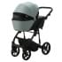 Детская коляска Adamex Mobi Deluxe New 2 в 1 MN-SD14 СЕРО-ЗЕЛЕНЫЙ+ЧЕРНАЯ КОЖА