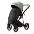 Детская коляска Adamex Mobi Deluxe New 2 в 1 MN-SD14 СЕРО-ЗЕЛЕНЫЙ+ЧЕРНАЯ КОЖА