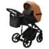 Детская коляска Adamex Mobi Deluxe New 2 в 1 MN-SD32 РЫЖИЙ+ЧЕРНАЯ КОЖА