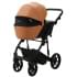 Детская коляска Adamex Mobi Deluxe New 2 в 1 MN-SD32 РЫЖИЙ+ЧЕРНАЯ КОЖА