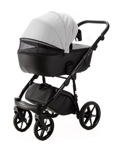 Детская коляска Adamex Nola Deluxe 2 в 1 N-SD107 (СВ.СЕР.КОЖА + ЧЕРН.КОЖА)