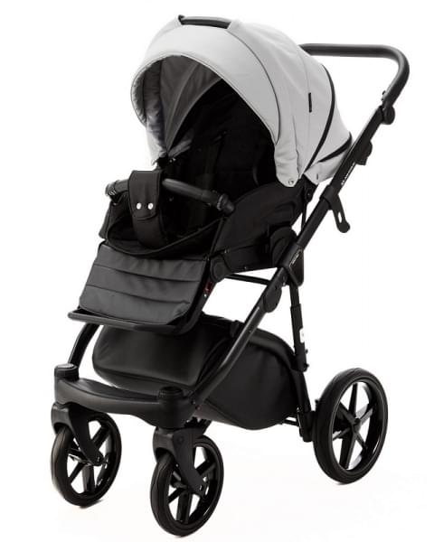 Детская коляска Adamex Nola Deluxe 2 в 1 N-SD107 (СВ.СЕР.КОЖА + ЧЕРН.КОЖА)